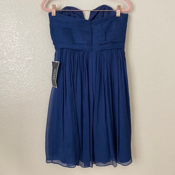 J. Crew Dress Womens Size 2 Blue Nadia Silk Pleated Chiffon Mini A-Line Cocktail - Picture 9 of 14